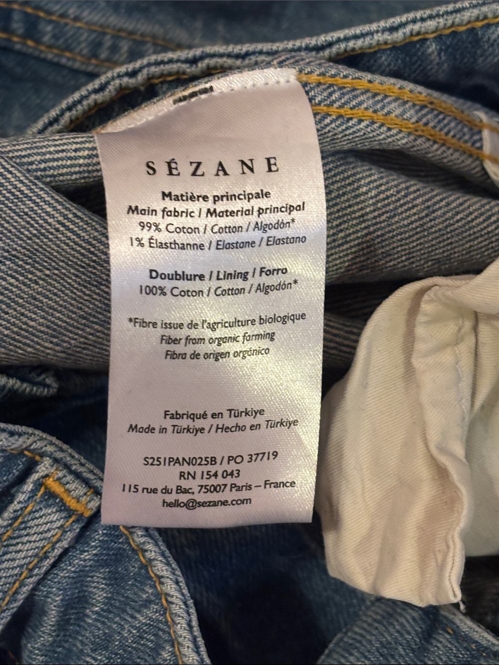 Worn Once! Sezane Denim High-Waist Wide Leg Jeans in Light Blue - Picture 11 of 11